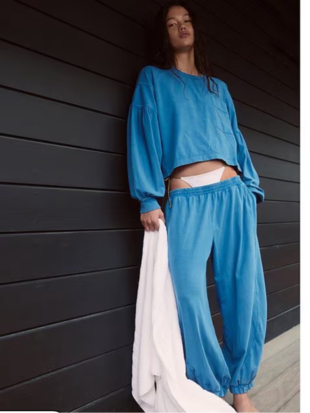 Free People FP movement Hot Shot Recovery Set Light Cobalt size small sweats
